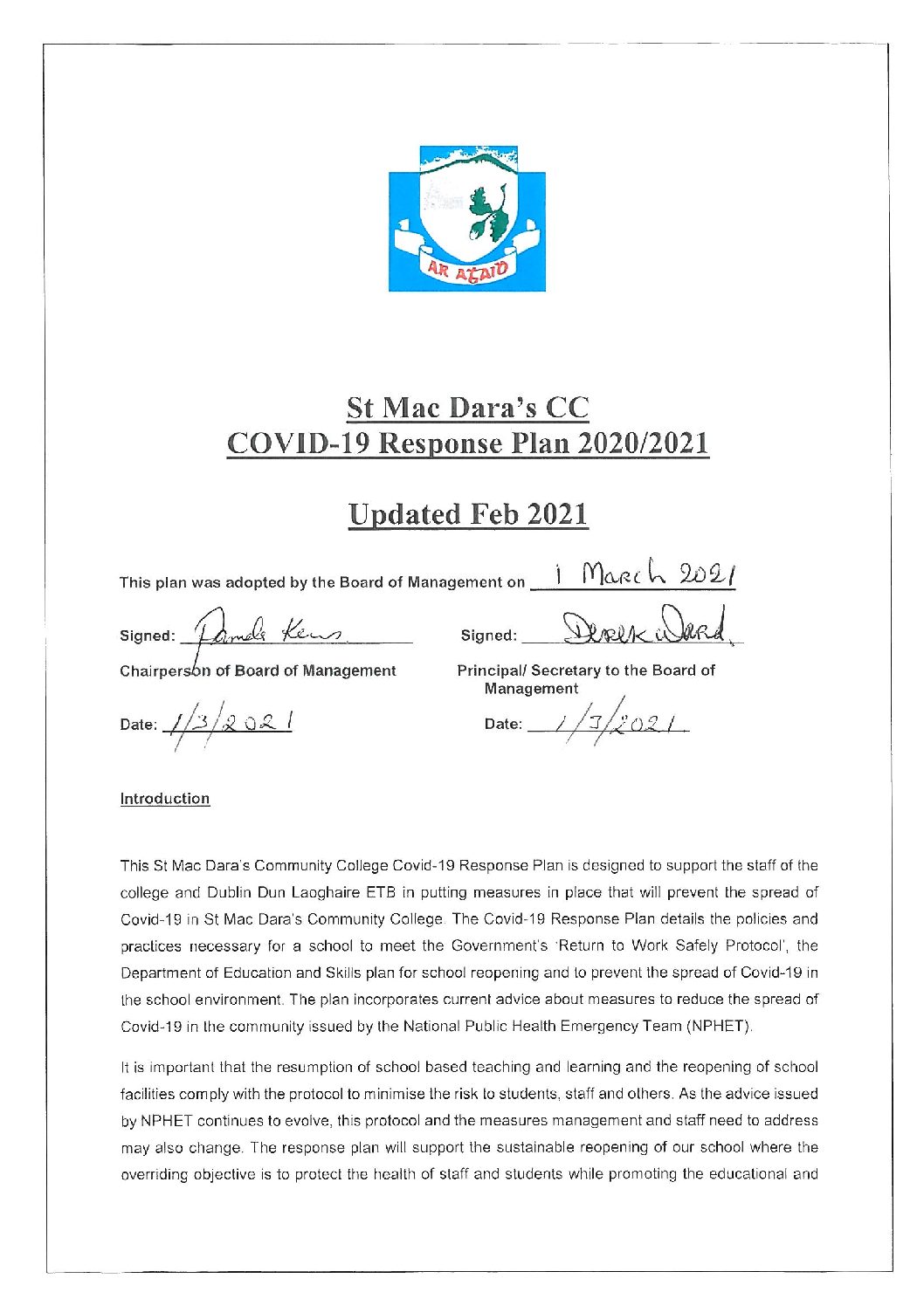 Covid-19 Response Plan