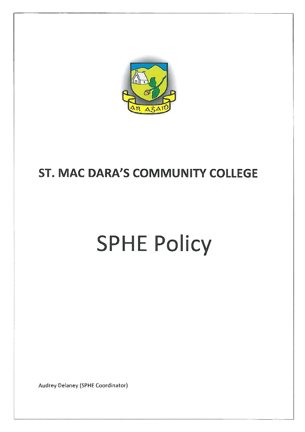 SPHE (Social, Personal and Health Education) Policy