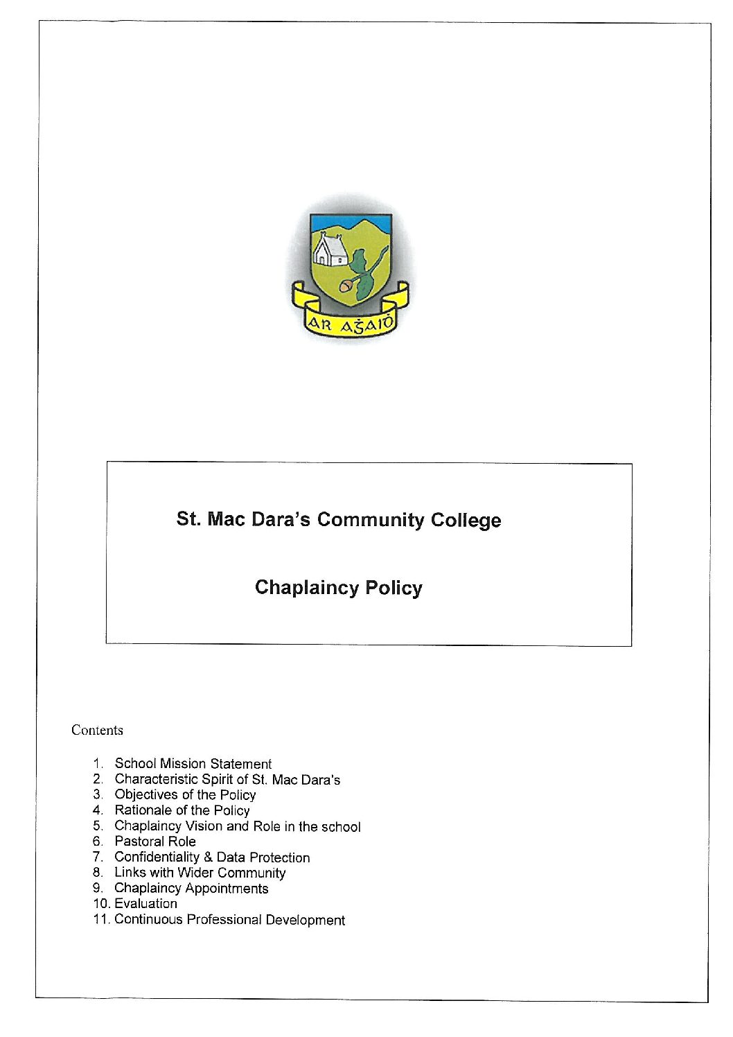 Chaplaincy Policy